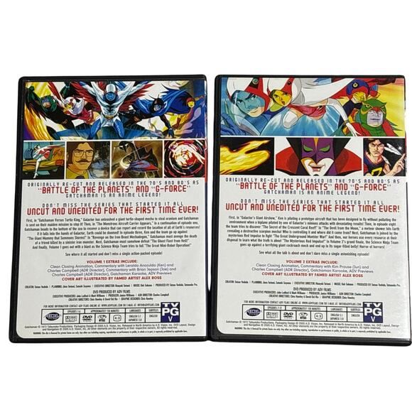 Gatchaman 1972 tv show Vol 1&2 anime DVD 2005 y2k ADV films episode 1-12 eng jap - Picture 2 of 3